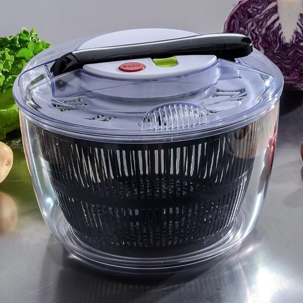 3 L Capacity Vegetable Salad Spinner Press-Type Quick Spin Lettuce Leaf Dehydrator Household Salad Dryer Mixer Salad Making