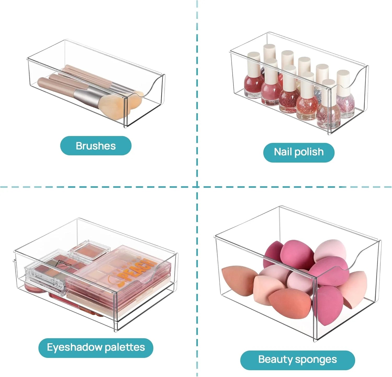 Acrylic Organizer with 9 Drawers,Clear Storage Drawers,Organizer Bins for Makeup,Cosmetics,Beauty Supplies