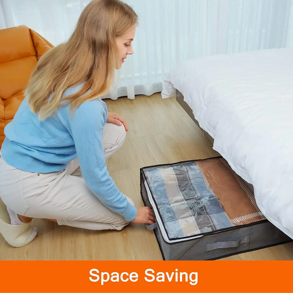 Fold Non Woven Fabric Storage Box Underbed Storage Bag Clothing Underwear Sock and Kid Toy Storage Bag for Bedroom Closet