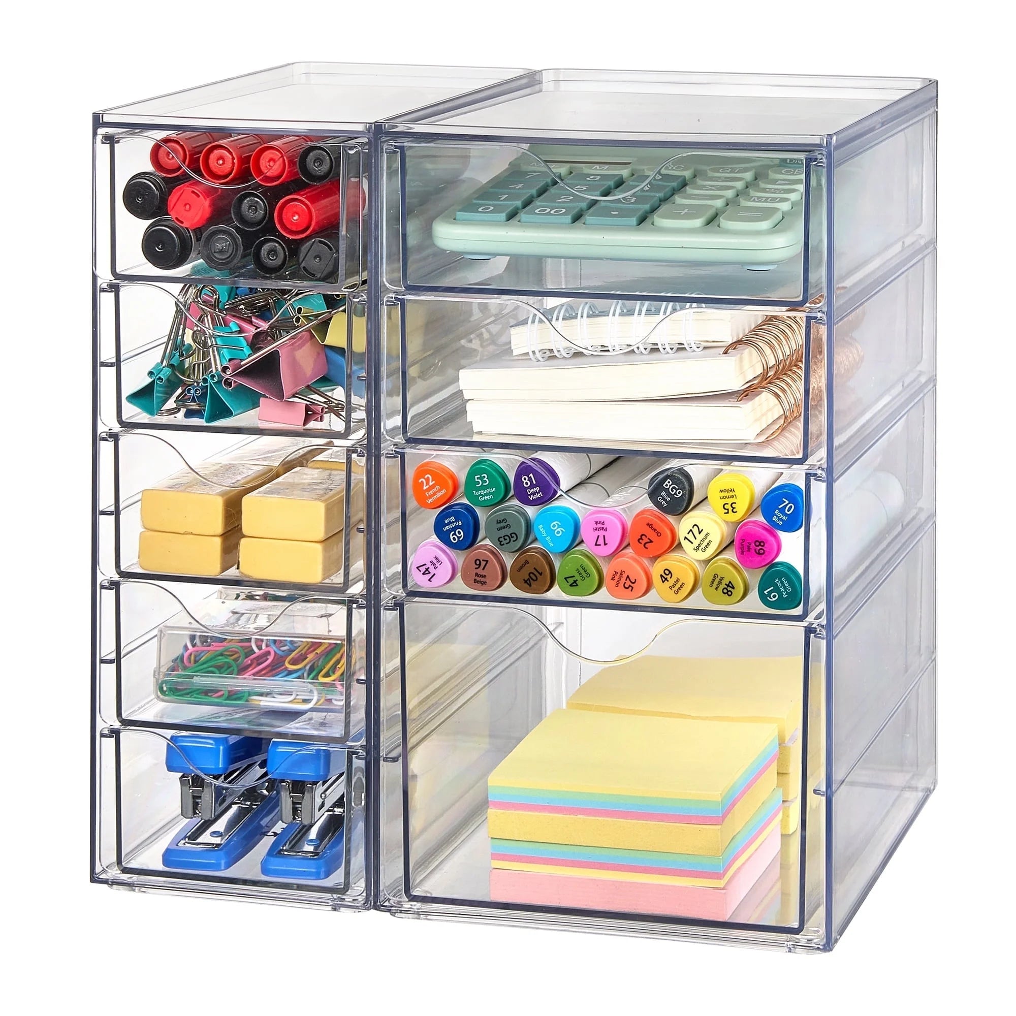Acrylic Organizer with 9 Drawers,Clear Storage Drawers,Organizer Bins for Makeup,Cosmetics,Beauty Supplies