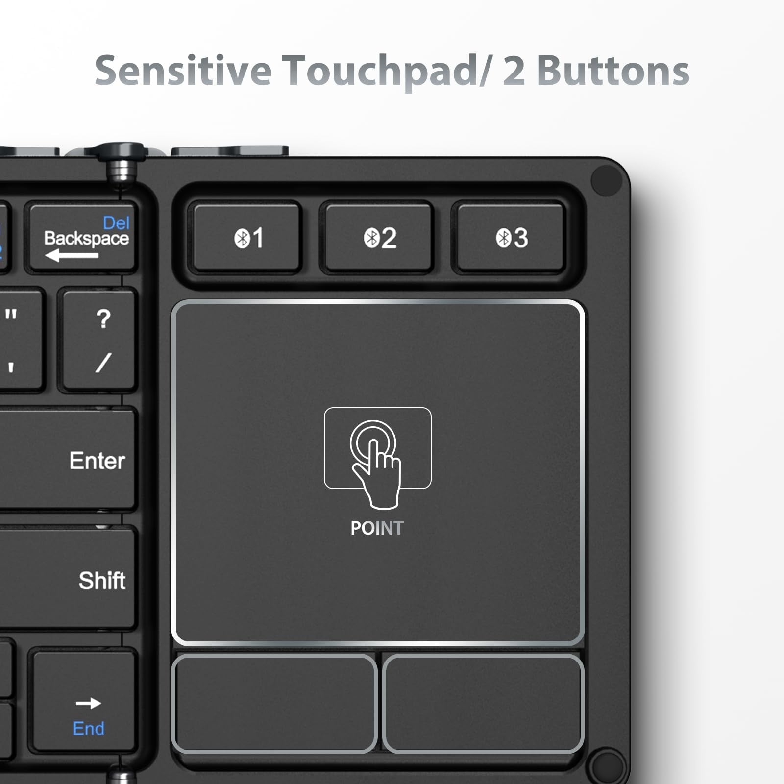 Iclever Foldable Keyboard, BK08 Bluetooth Keyboard with Sensitive Touchpad (S...