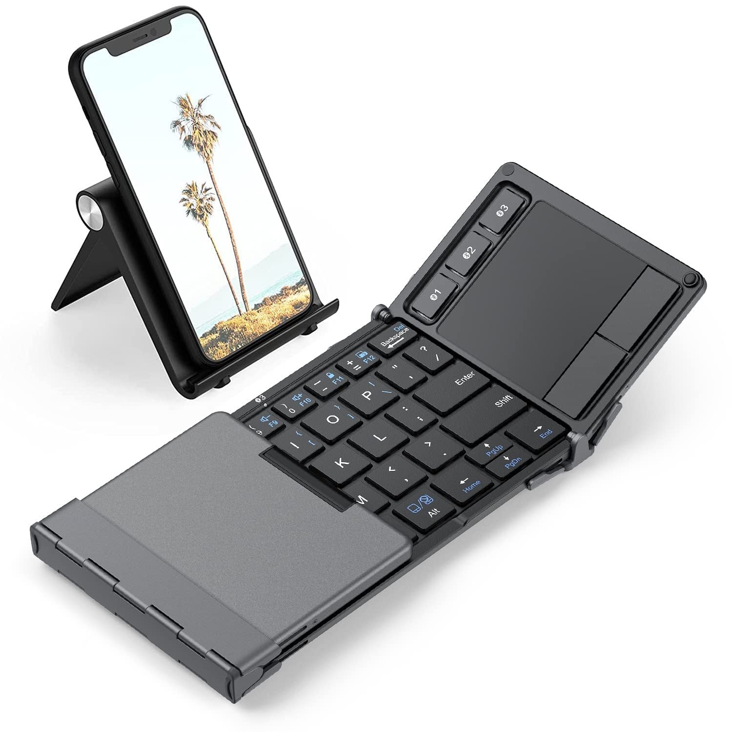 Iclever Foldable Keyboard, BK08 Bluetooth Keyboard with Sensitive Touchpad (S...