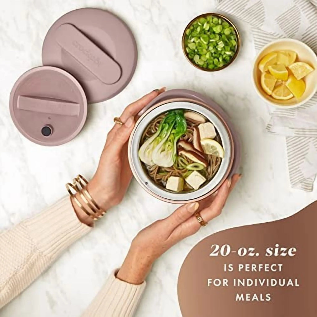 Electric Lunch Box, 20-Ounce Portable Food Warmer, Blush Pink , Perfect for Travel, On-The-Go & Office Use Stylish, Spill-Free & Dishwasher-Safe Ideal Men & Women'S Gifts