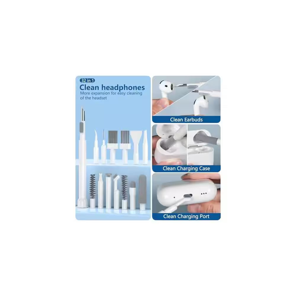 32-In-1 Phone and Electronic Cleaning Kit W/ Charging Port Cleaner, Stylus Pen, SIM Tool, Keyboard Brush, Speaker Brush
