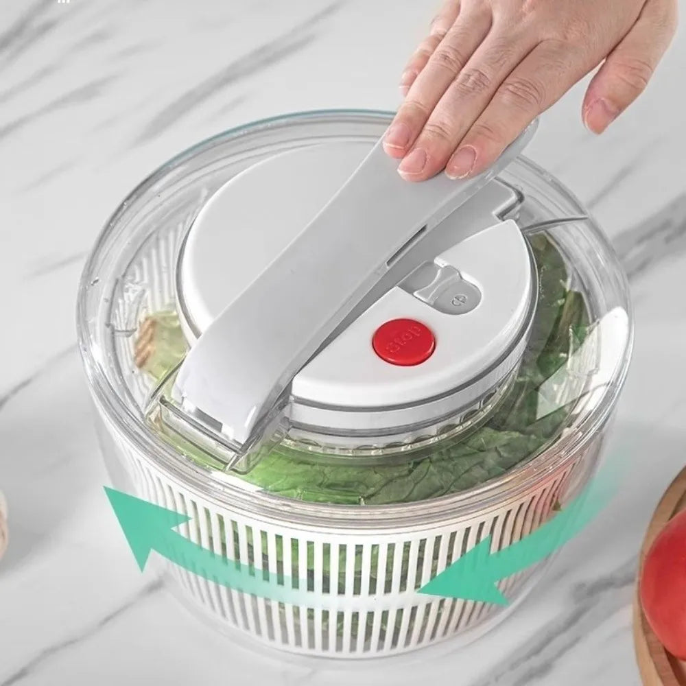 3 L Capacity Vegetable Salad Spinner Press-Type Quick Spin Lettuce Leaf Dehydrator Household Salad Dryer Mixer Salad Making