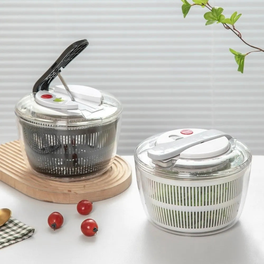 3 L Capacity Vegetable Salad Spinner Press-Type Quick Spin Lettuce Leaf Dehydrator Household Salad Dryer Mixer Salad Making