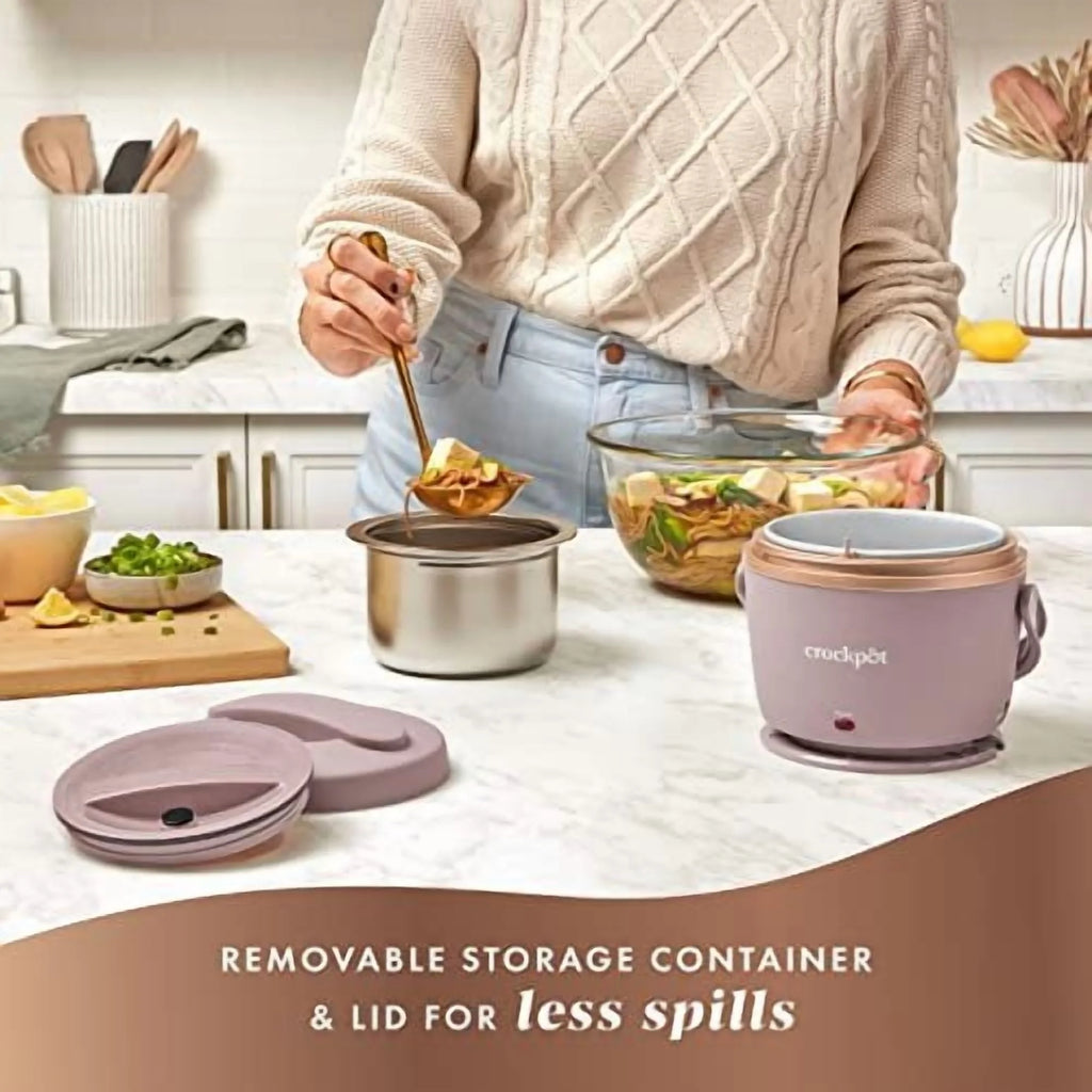 Electric Lunch Box, 20-Ounce Portable Food Warmer, Blush Pink , Perfect for Travel, On-The-Go & Office Use Stylish, Spill-Free & Dishwasher-Safe Ideal Men & Women'S Gifts