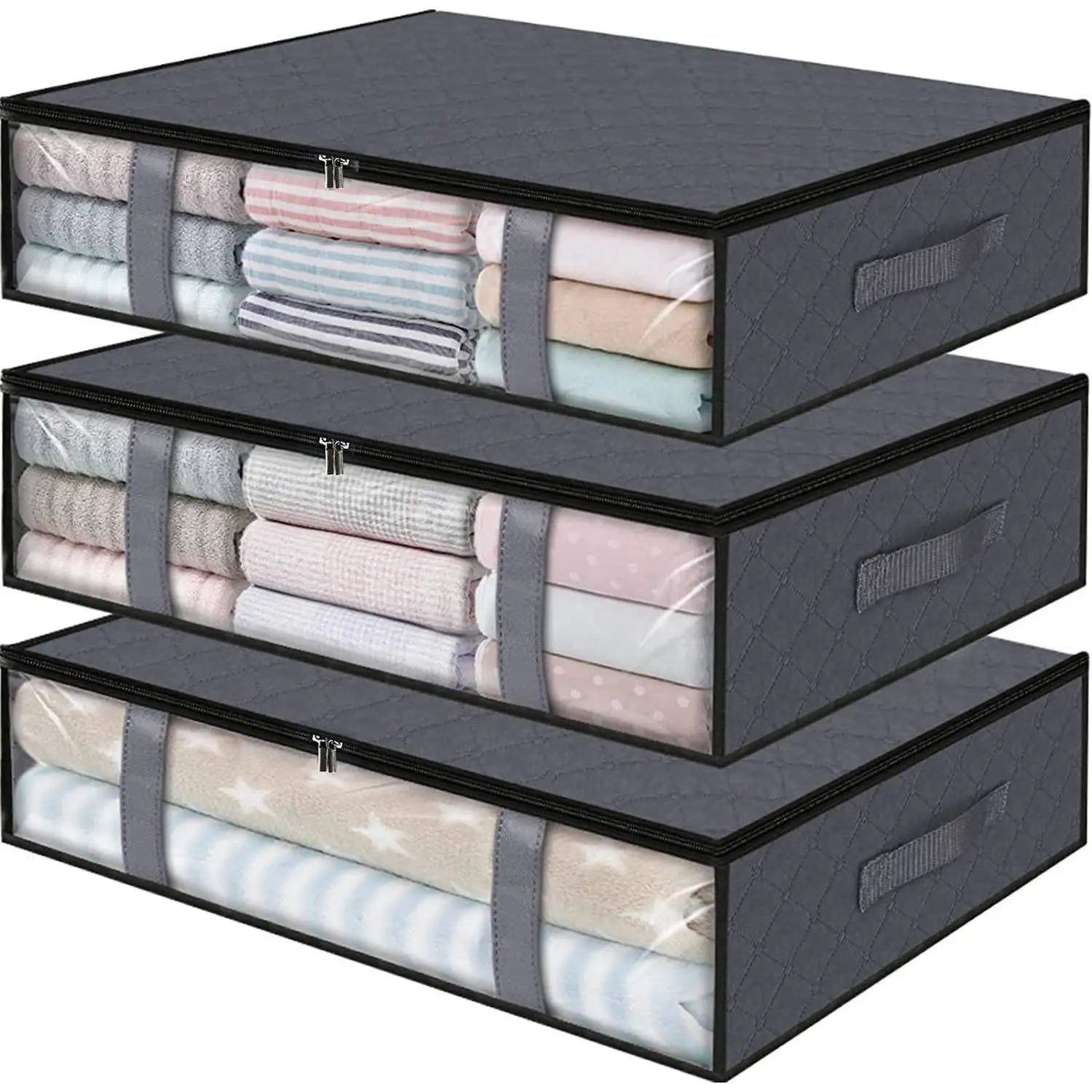 Fold Non Woven Fabric Storage Box Underbed Storage Bag Clothing Underwear Sock and Kid Toy Storage Bag for Bedroom Closet