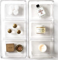 | 3-Compartment Plastic Drawer Organizer, Clear - 2 Pack | the ARTISAN+ | Multi-Use Storage Bins | Removable Silicone Base and Non-Slip Rubber Feet | Makeup Organizer for Vanity | Desk Organizers