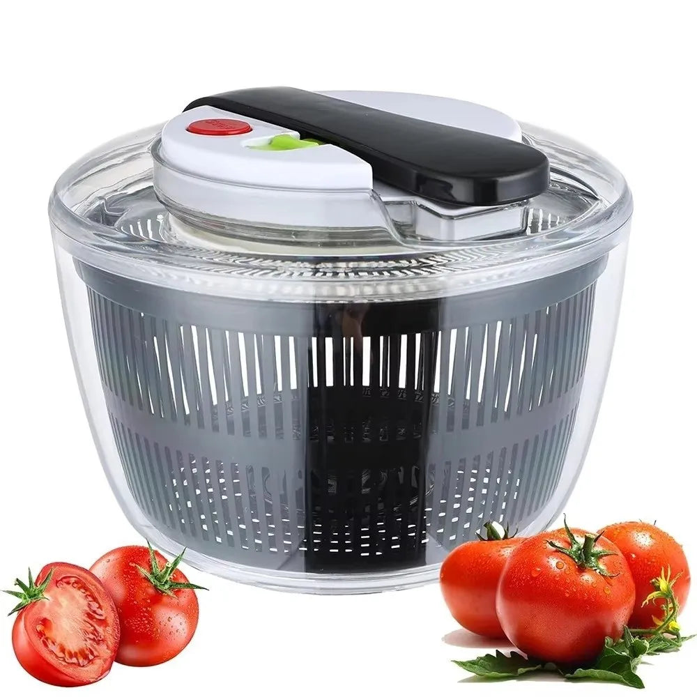 3 L Capacity Vegetable Salad Spinner Press-Type Quick Spin Lettuce Leaf Dehydrator Household Salad Dryer Mixer Salad Making
