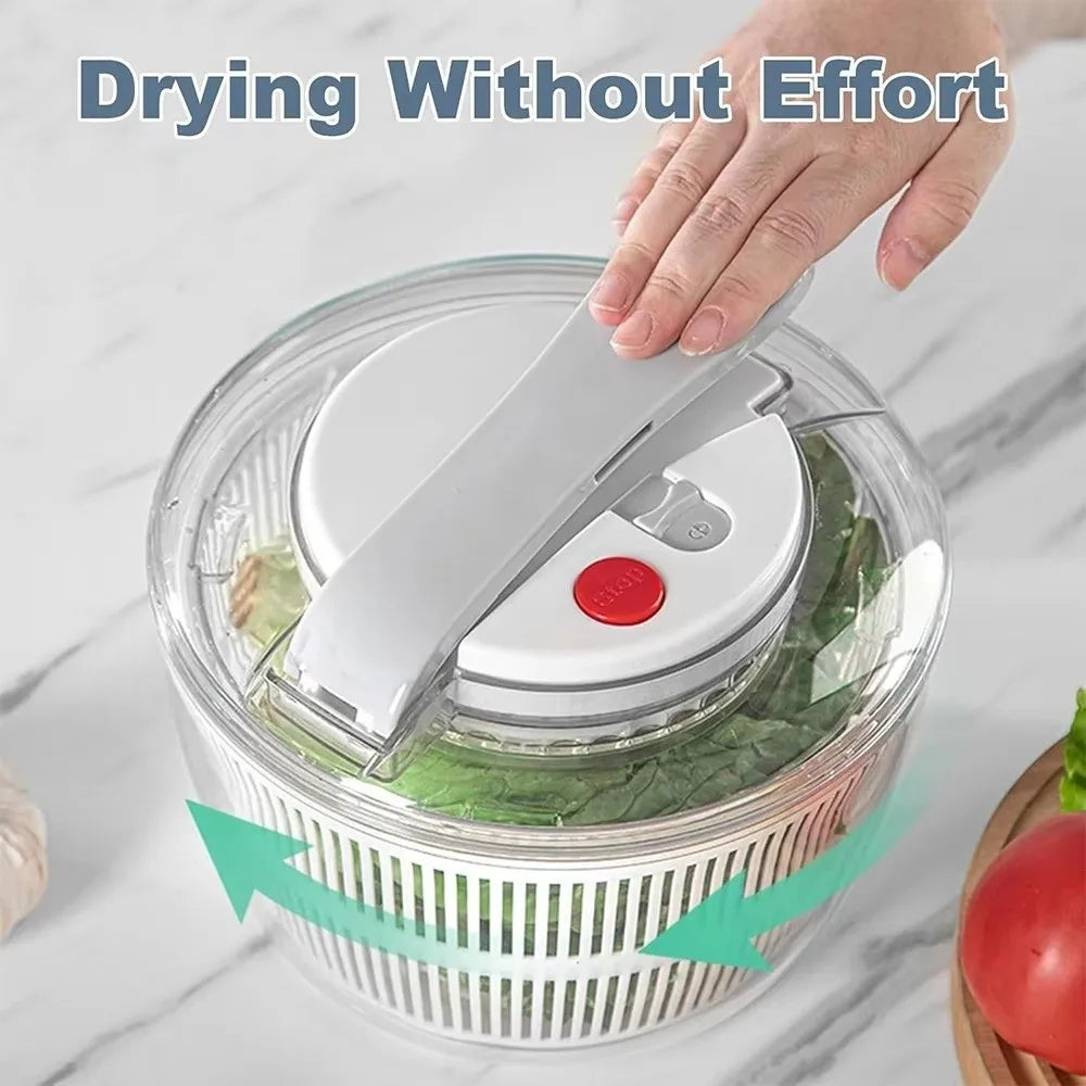 3 L Capacity Vegetable Salad Spinner Press-Type Quick Spin Lettuce Leaf Dehydrator Household Salad Dryer Mixer Salad Making