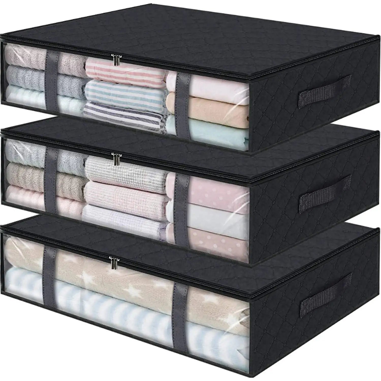 Fold Non Woven Fabric Storage Box Underbed Storage Bag Clothing Underwear Sock and Kid Toy Storage Bag for Bedroom Closet
