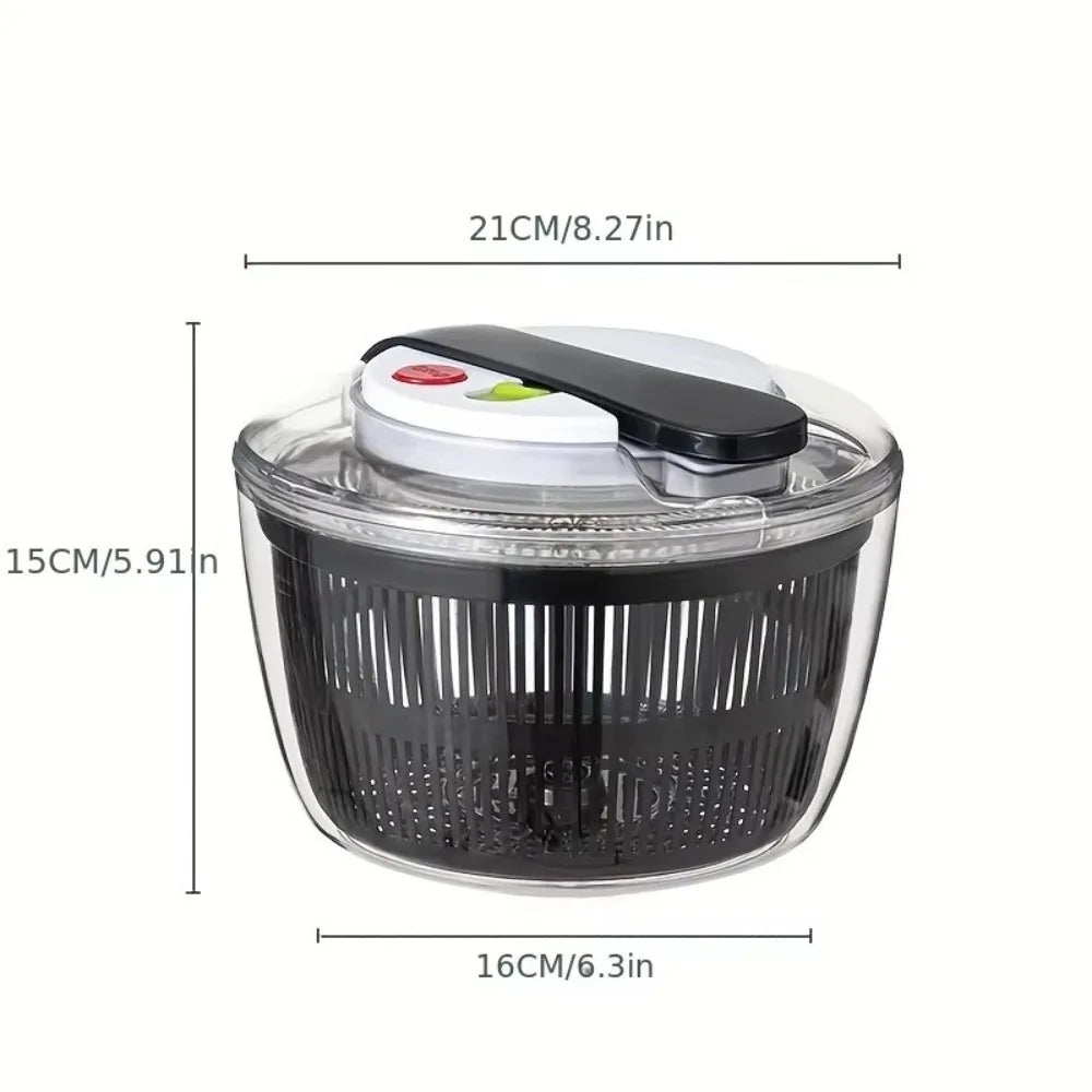 3 L Capacity Vegetable Salad Spinner Press-Type Quick Spin Lettuce Leaf Dehydrator Household Salad Dryer Mixer Salad Making