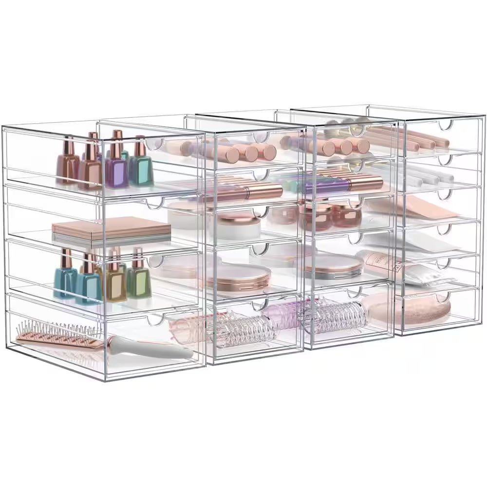 Stackable 20-Drawers Cosmetic Organizer Clear