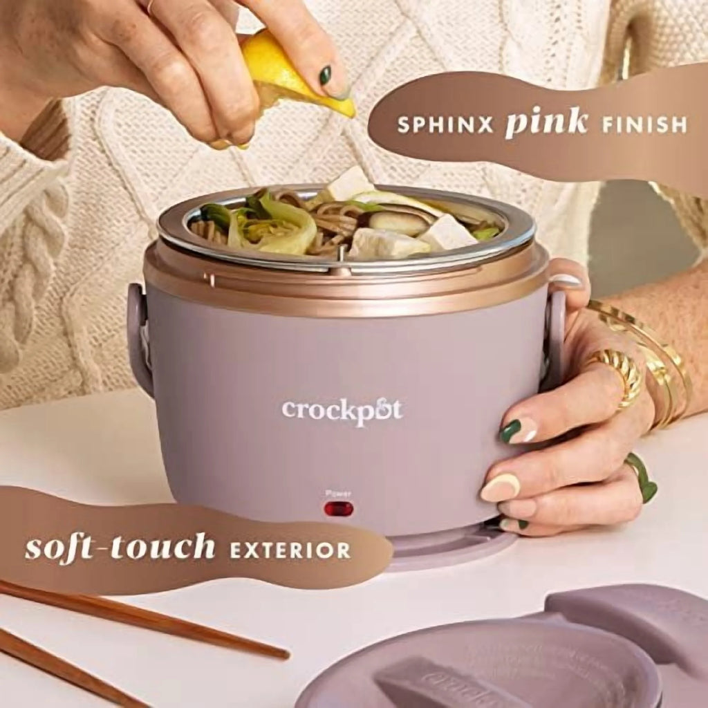 Electric Lunch Box, 20-Ounce Portable Food Warmer, Blush Pink , Perfect for Travel, On-The-Go & Office Use Stylish, Spill-Free & Dishwasher-Safe Ideal Men & Women'S Gifts