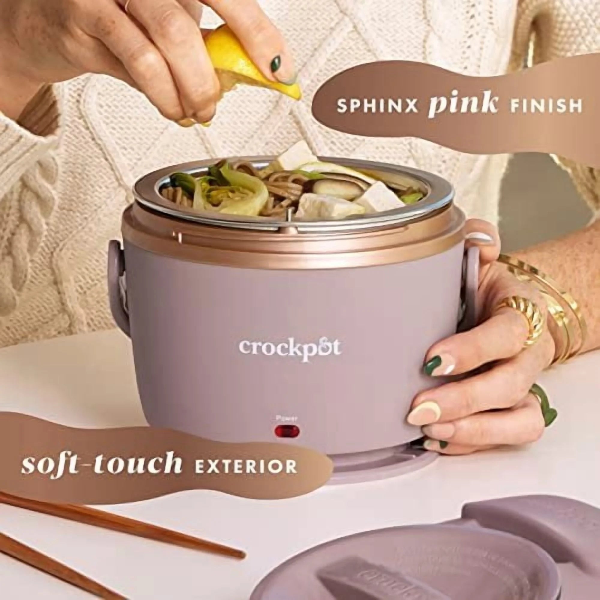 Electric Lunch Box, 20-Ounce Portable Food Warmer, Blush Pink , Perfect for Travel, On-The-Go & Office Use Stylish, Spill-Free & Dishwasher-Safe Ideal Men & Women'S Gifts